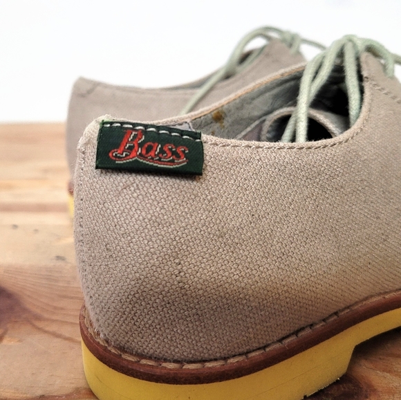 G.H. Bass Ely 2 Cobblestone Oxford Shoes Tan Canvas Size 5 - Picture 6 of 10